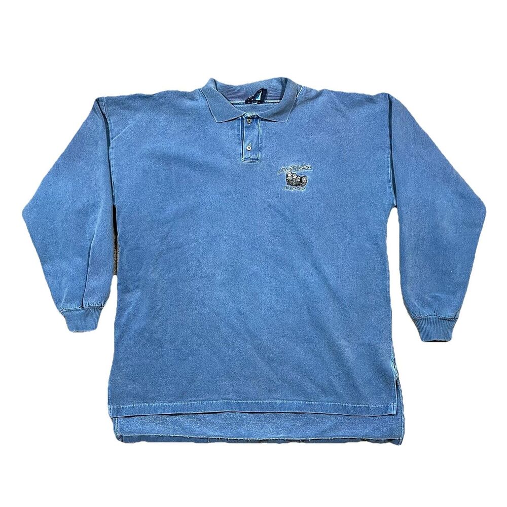Vintage Stone Creek K-Products Polo Shirt USA Single Stitch Faded Blue XL